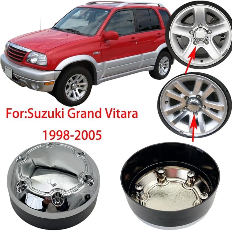 4 PCS Coprimozzo per Suzuki Grand Vitara 1998-2005 43250-65DA1, ABS Coprimozzi Copricerchi Coprimozzo Centrale per I Mozzi delle Ruote Accessori Auto