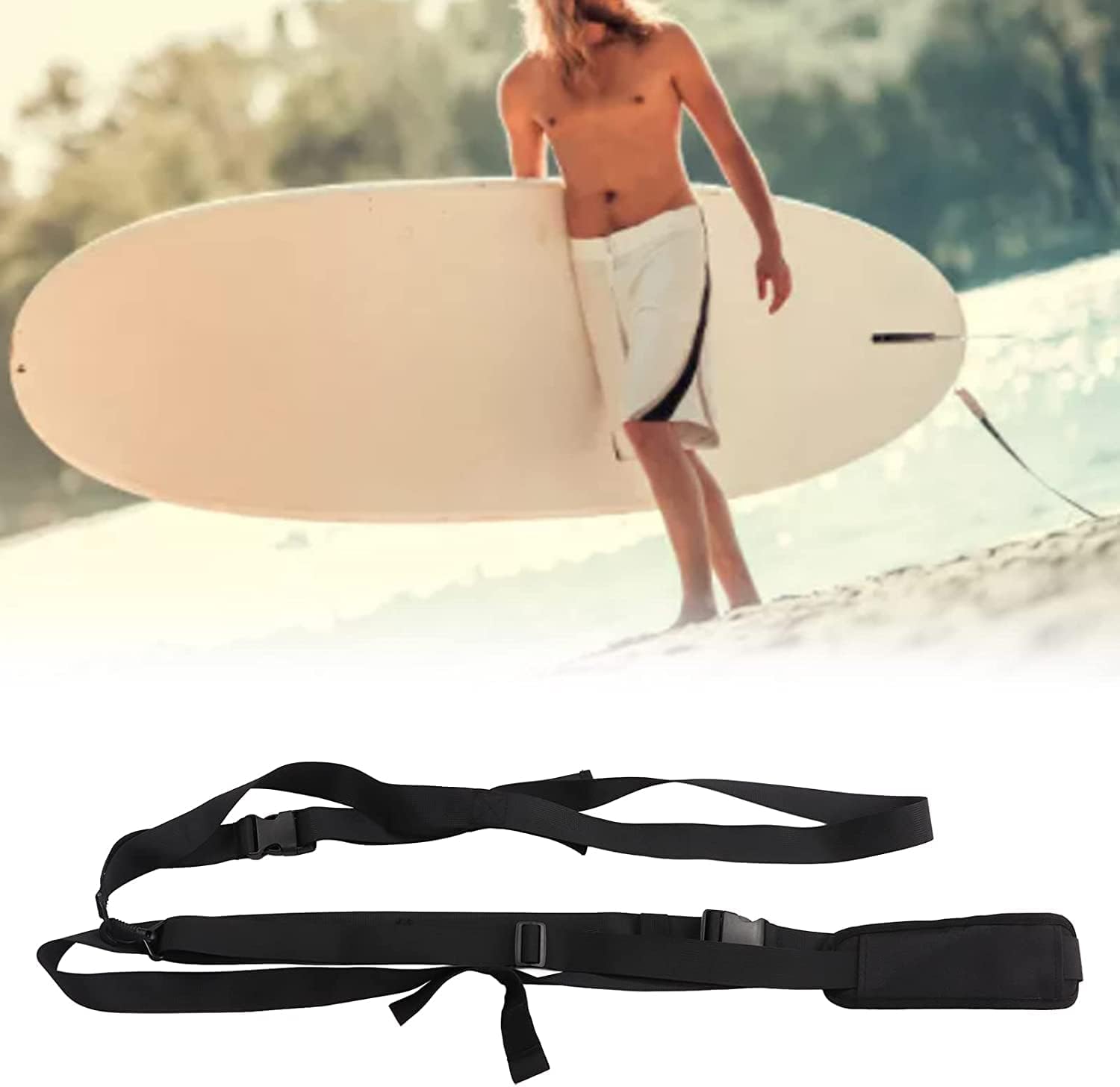 Surfboard Shoulder Strap Adjustable Surfboard Shoulder Carry Sling with Comfortable Pads