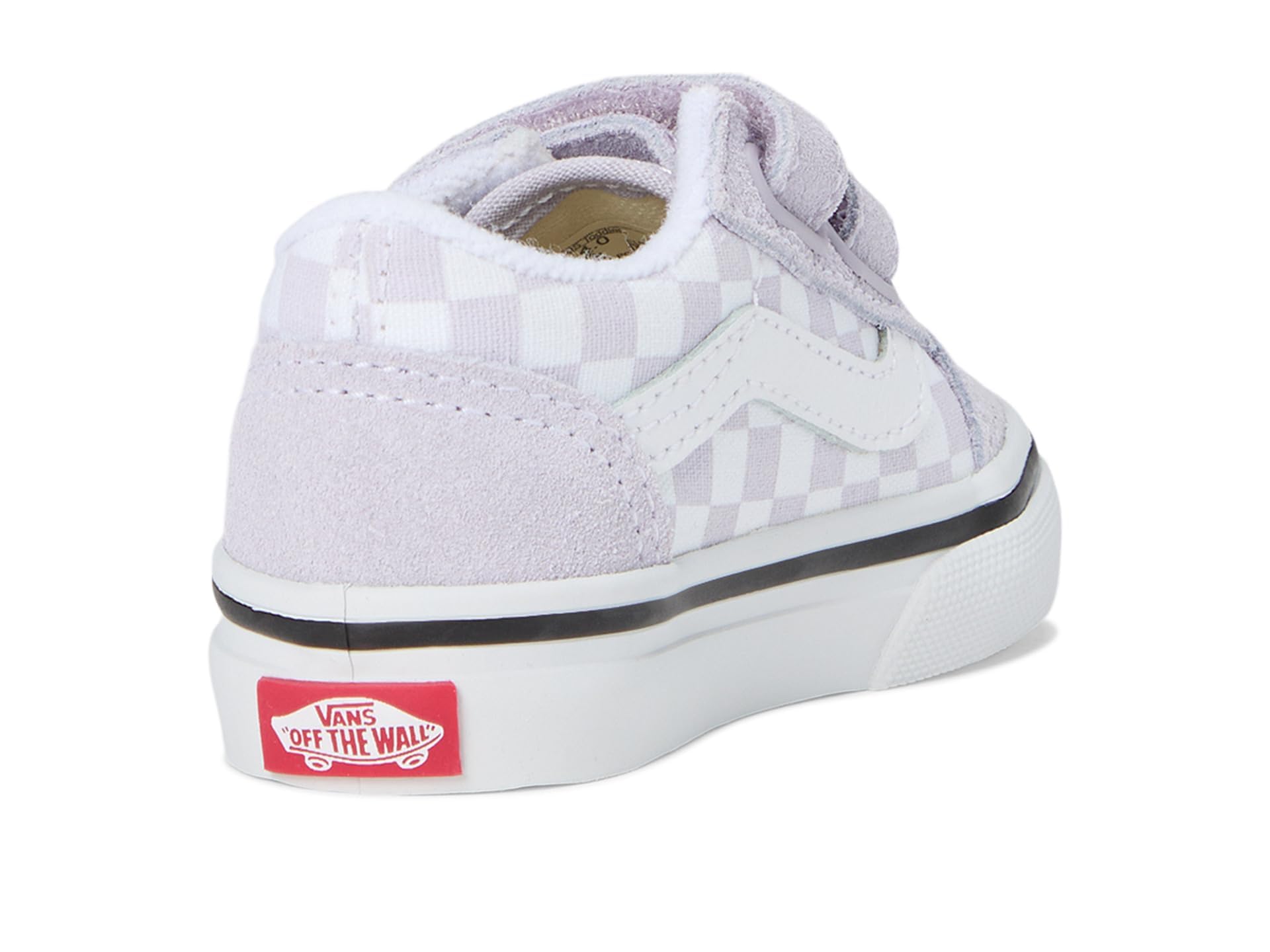 Vans Old Skool V Checkerboard lila Mädchenschuhe Sneaker mit Leopardenmuster Klettverschluss