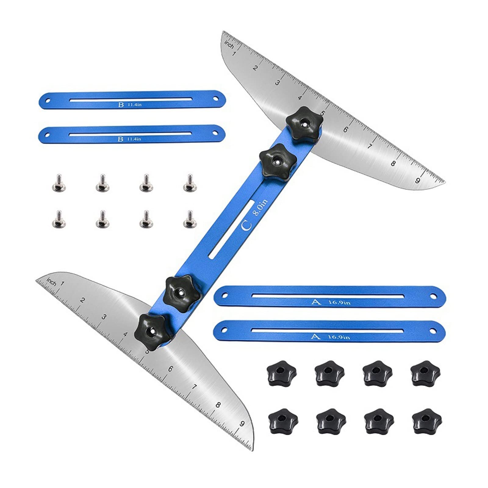Stair Treads Gauge Template Tool Adjustable Measuring Stair Jig Angle Ruler Tool for Stairs Risers Partitions Measuring Tools