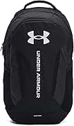 Under Armour Unisex-Adult Hustle 6.0 Backpack, (002) Black/Black/White, One Size Fits Most