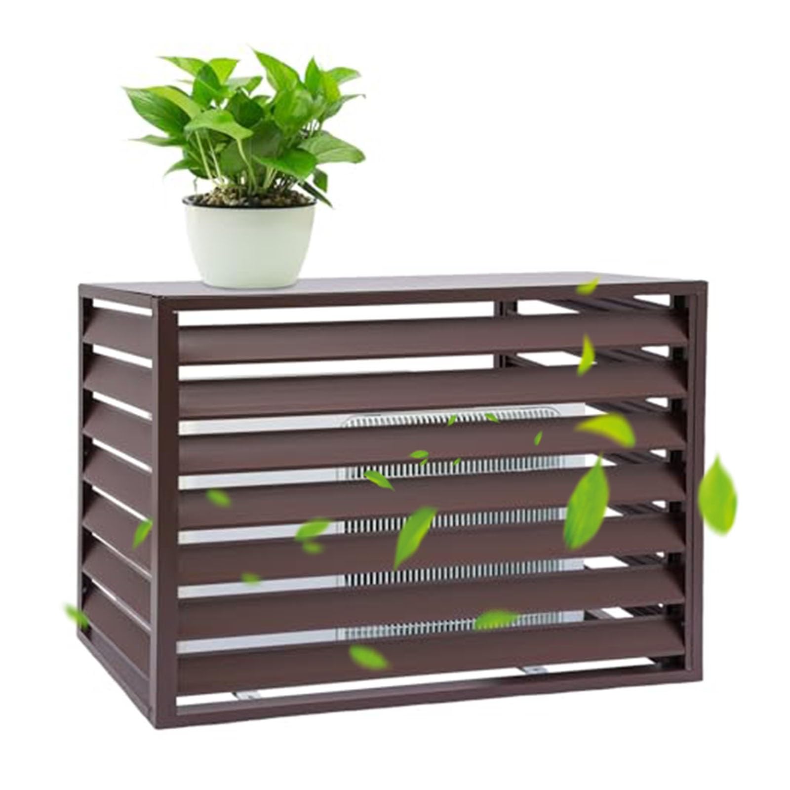 DCYEQRQ GAOBINGB Air Conditioner Fence -Air Conditioner Covers for Outside Units, Aluminum Outdoor Privacy Ac Covers, Rainproof and Waterproof, Reduce Noise, Anti-Theft(Gray,110cm/43.