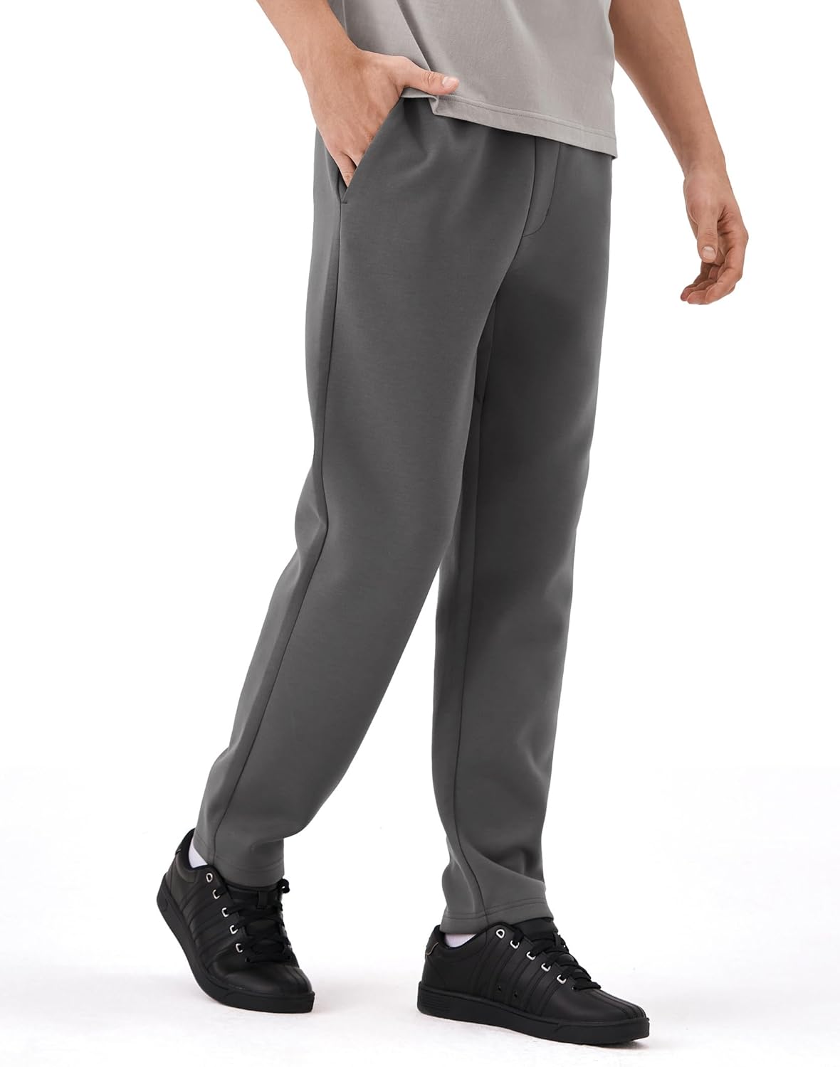 K-Swiss Men's Sweatpants with Pockets - Casual Pants with Drawstring Open Bottom Lightweight & Breathable Lounge Pants - Image 2