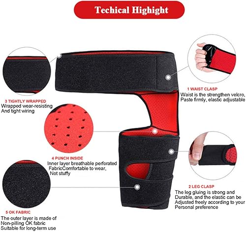 Miniatura 5 de Soporte de ingle, soporte de cadera para aliviar el dolor de ciática, envoltura de compresión para articulaciones de muslo, dolor de ciática,