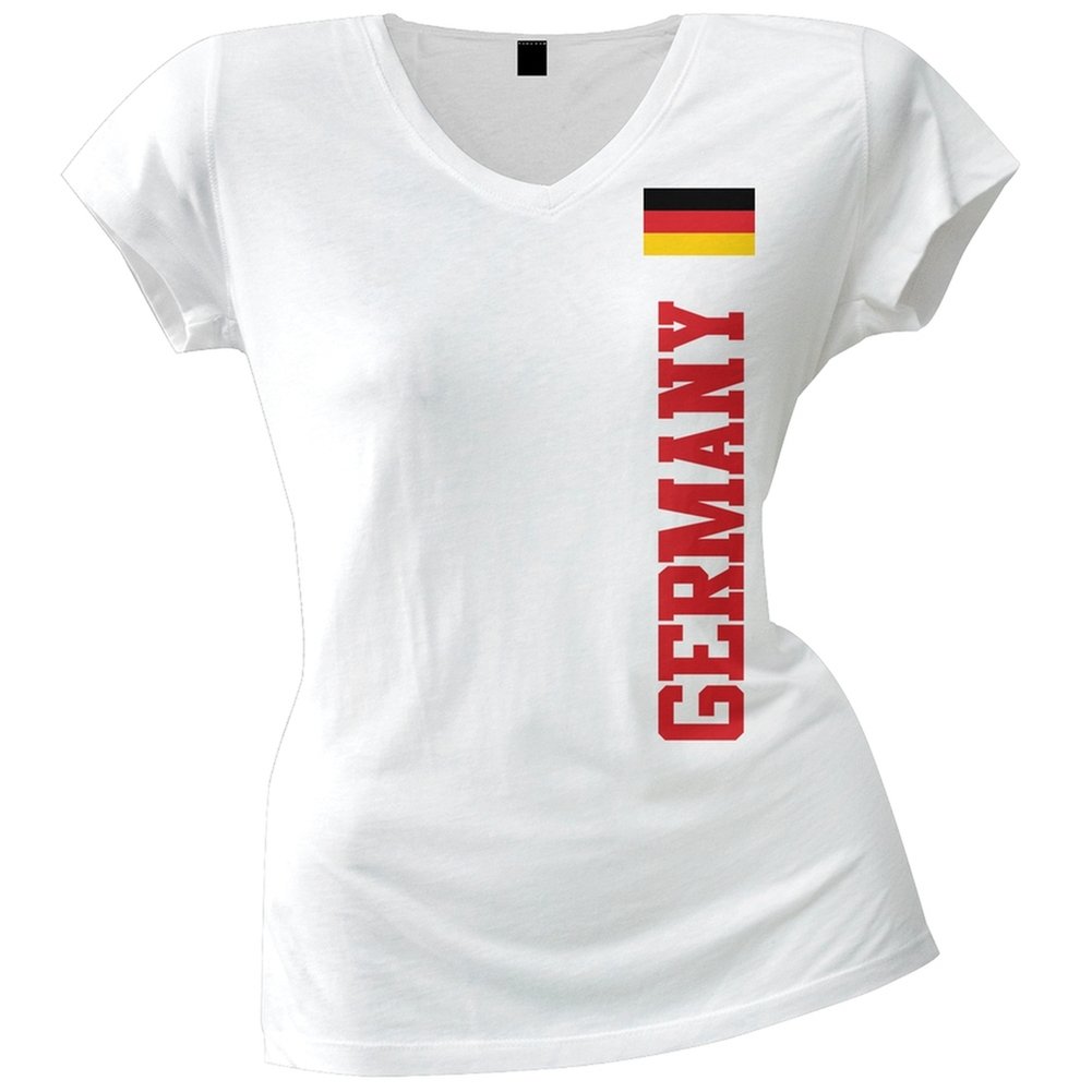 Old Glory - World Cup Germany Juniors V-Neck T-Shirt White