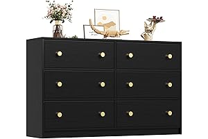 Nicehill 6 Drawer Dresser Black: Sleek and Spacious Storage Solution