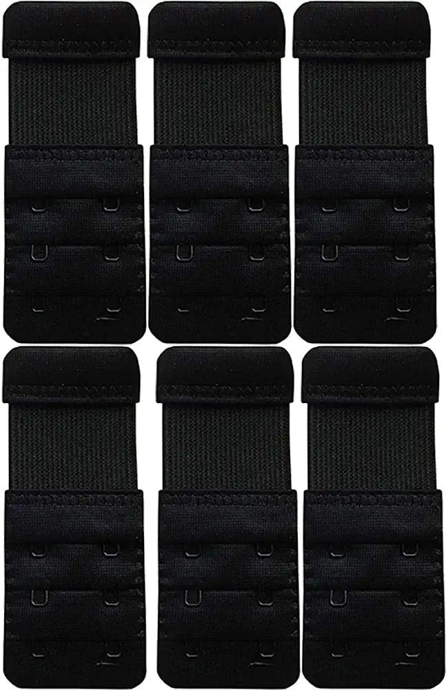 secret admirer Bra Hook Extender to Increase Bra Length for Backless Dresses-2 Hook - 3 Eye, Extra Elastic, Combo Pack Black-picture-14