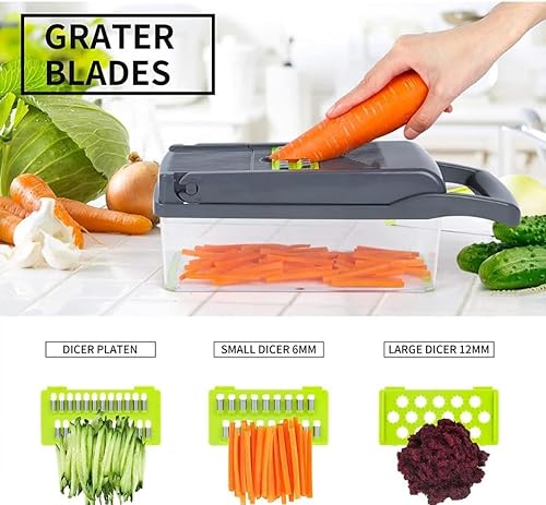 Miniatura 4 de Cortador de verduras de mandolina multifuncional para dados de alimentos
