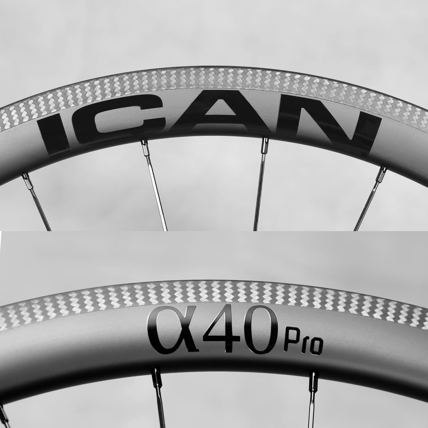 ICAN Alpha 35/40/50/55 Ruedas de Carbono 700C Bicicleta Carretera Clincher Tubeless Ready Rim Brake