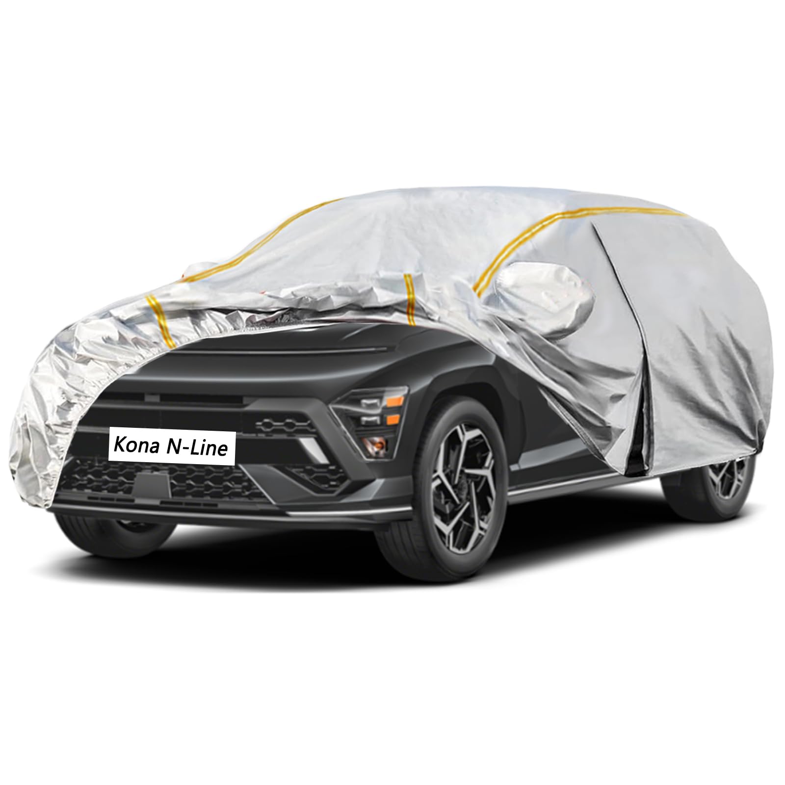 Funda de Coche para Hyundai Kona N-Line 2020-2024 Funda Coche Impermeable,Cubre Coche Exterior,Transpirable,Protección UV Alta Elasticidad con Cremallera