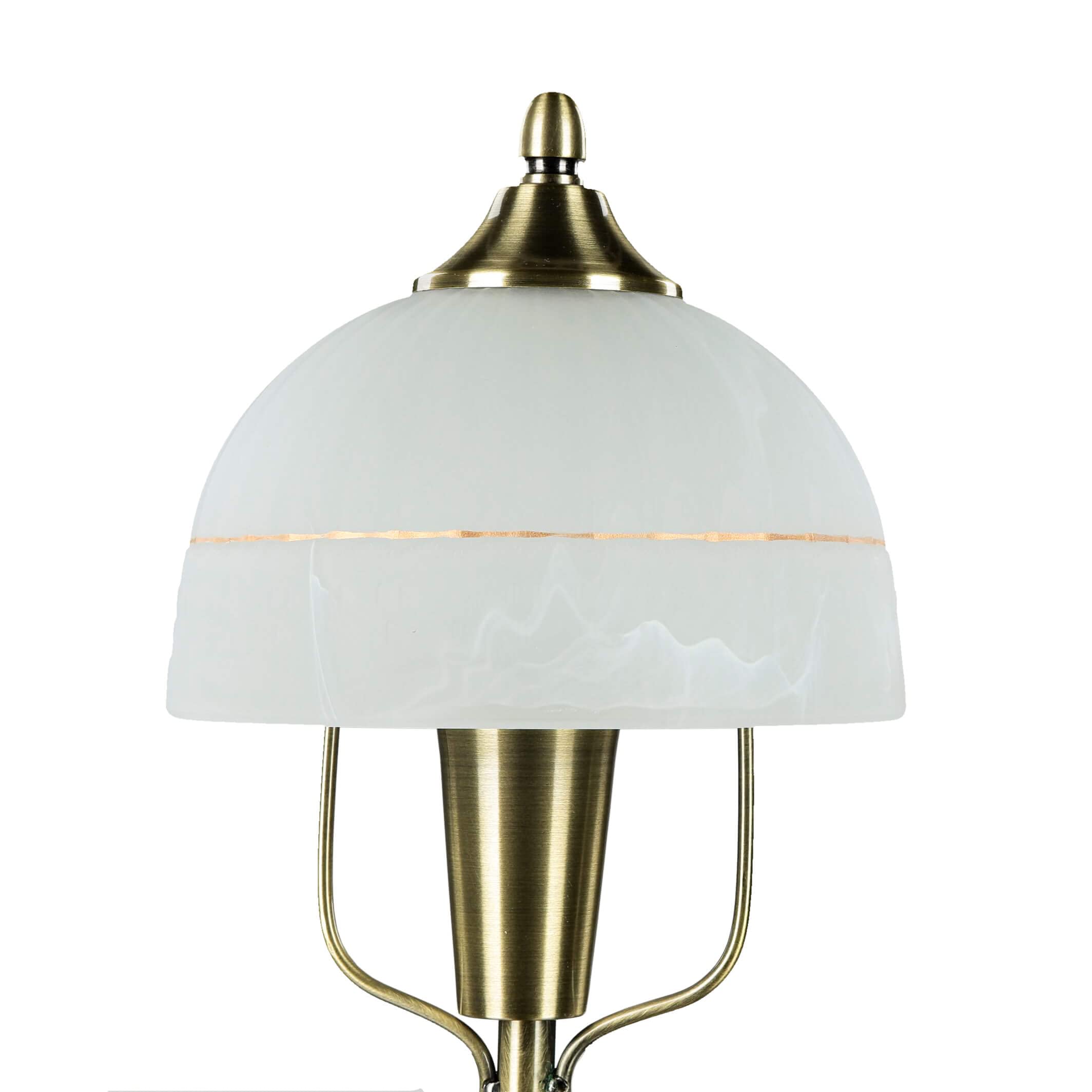 Licht-Erlebnisse Jugendstil Tischleuchte in Bronze Weiß Alabasterglas E14 mit Kabelschalter Nachttischlampe Tischlampe Schlafzimmer