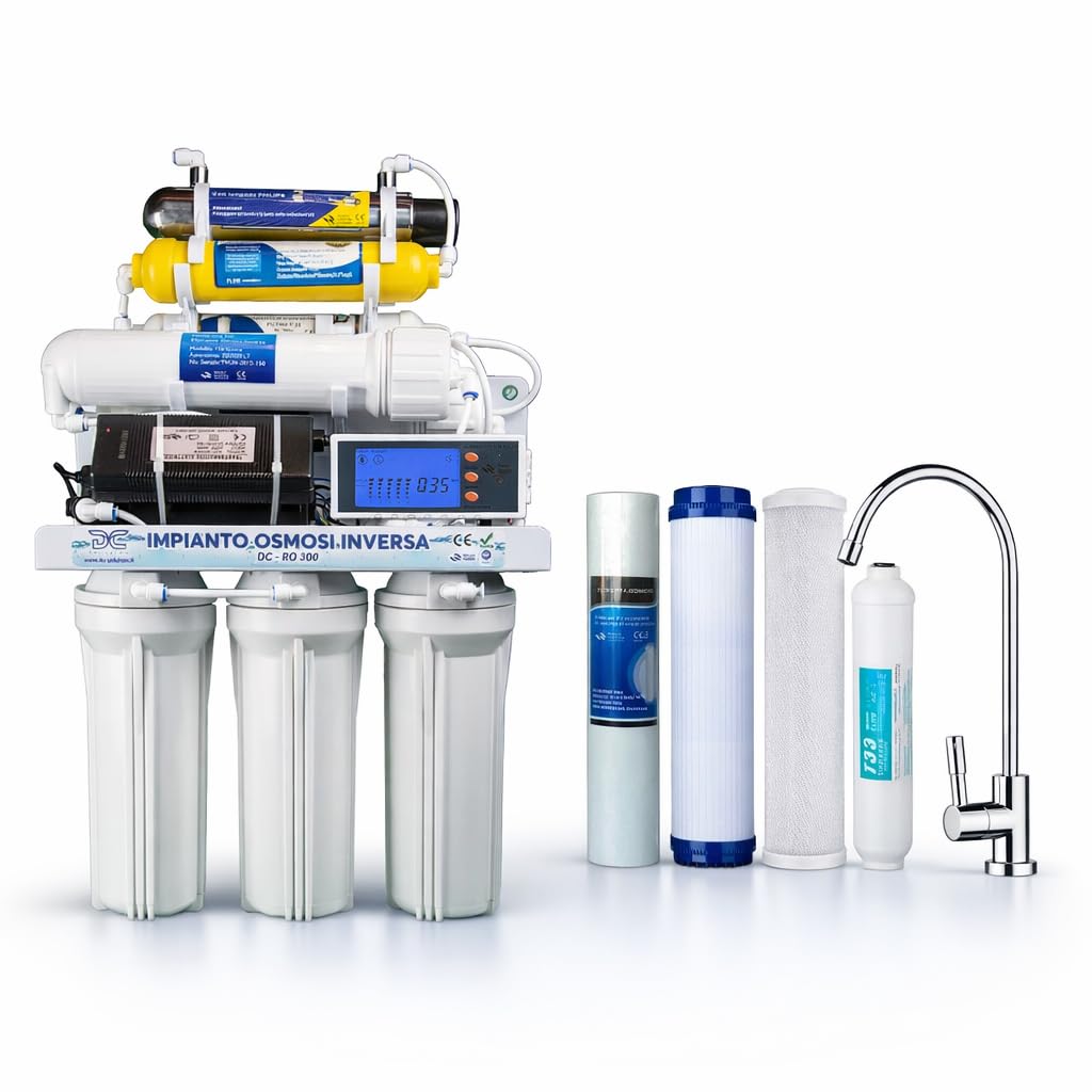 Depuratore Acqua Osmosi Invera 8 Stadi con Lampada UV | Purificatore domestico per acqua potabile dal rubinetto di casa