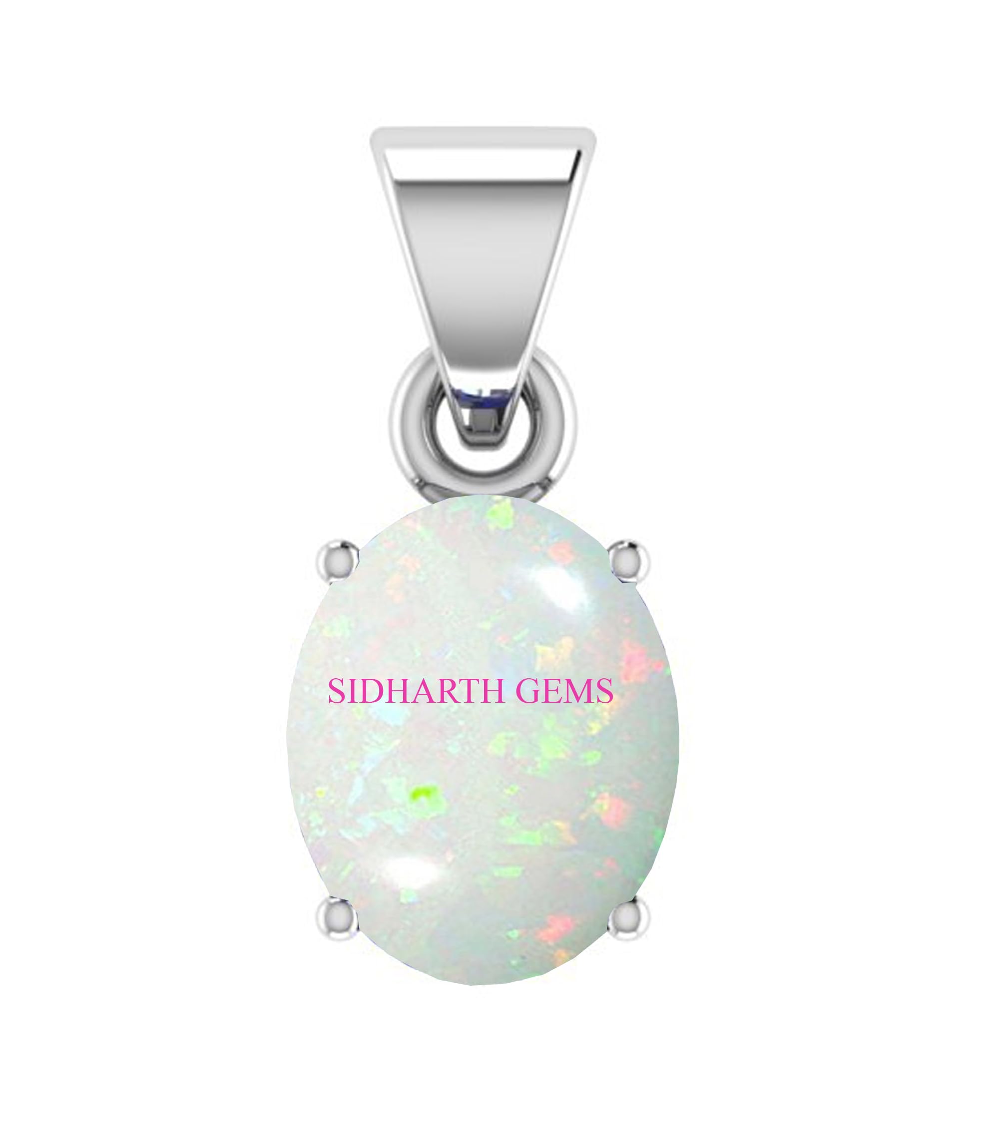 17.25 Ratti 16.00 Carat Natural AA Opal Silver Plated Pendant Certified Natural Australian Opal Stone Pendant for Men and Women by Lab Certified
