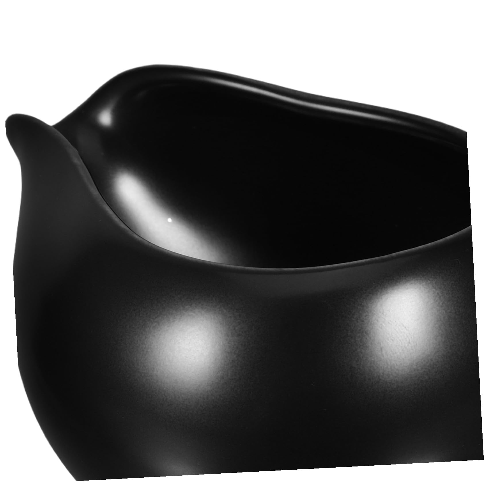 Pots à Lait et Poignée Ergonomique en Céramique Noire Ensemble de 3 Bec Verseur et Barbecues pour Restaurants Occidentaux