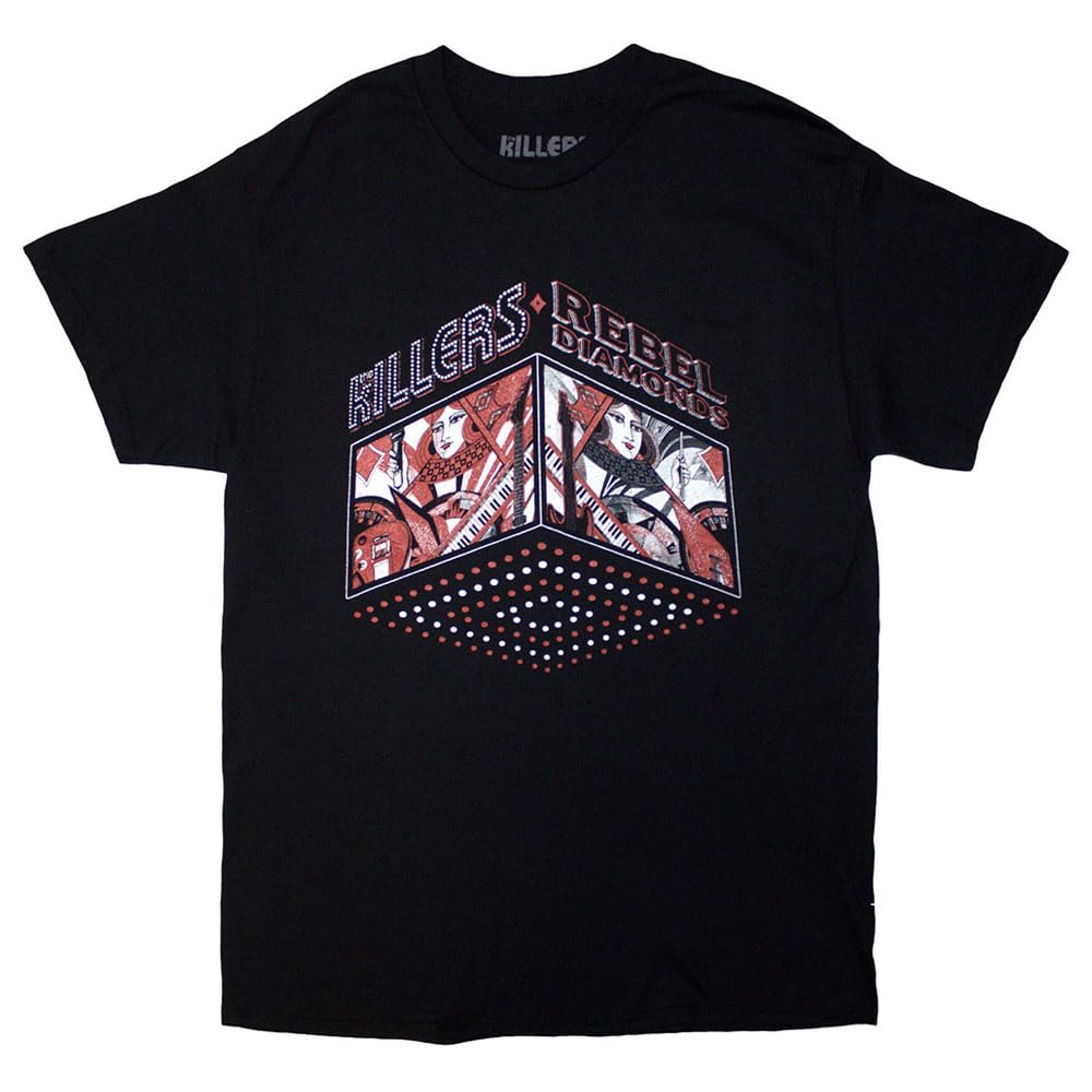 Rock Off Officially Licensed Products Black The Killers Tour 24 Rebel Diamonds T Shirt M