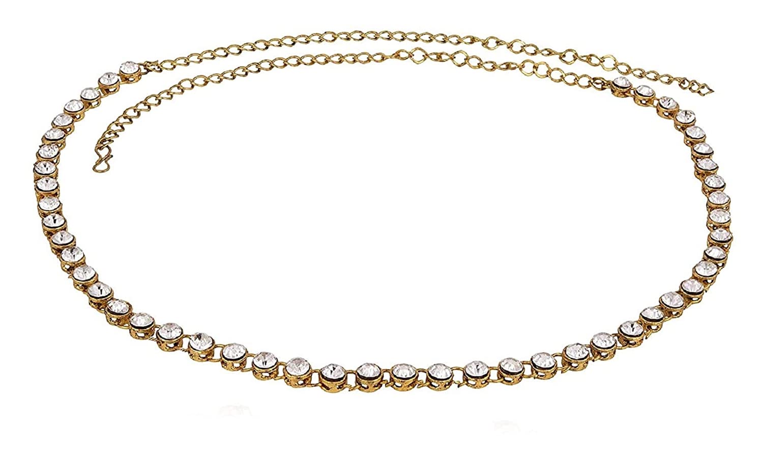 Single Kundan Line Plus Size White Stone Designer Kamarband/Bellychain/kamarpatta/Tagdi/Waist Hip Belt -Golden (B09RW1QSJ1) Amazon Price History, Amazon Price Tracker