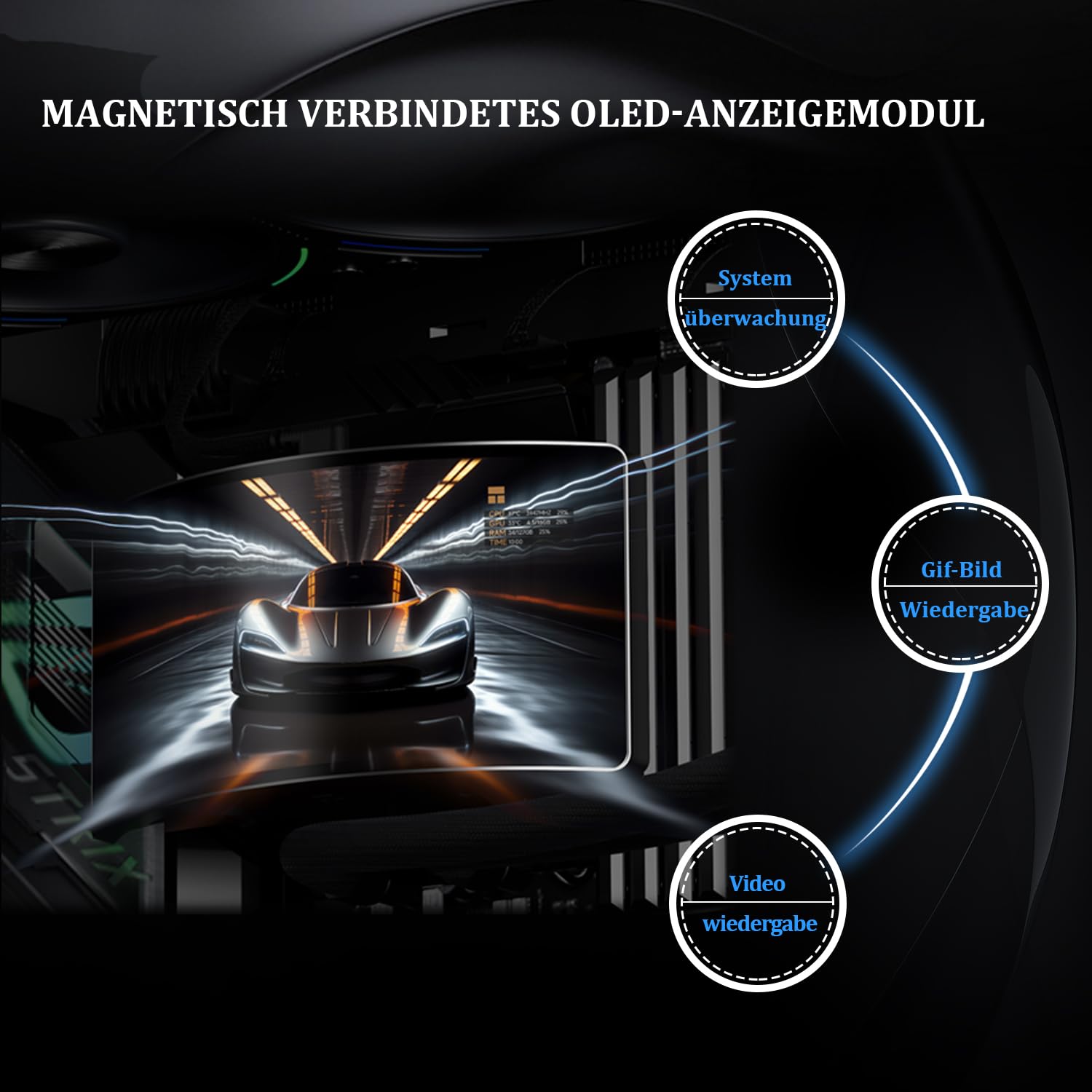 Thermalright Rainbow Vision 360 Turbo ARGB Black Refroidisseur de liquide pour processeur AM5/Intel LGA1851/1700, écran incurvé de 6,67", ventouse magnétique avec une résolution de 2400 x 1080