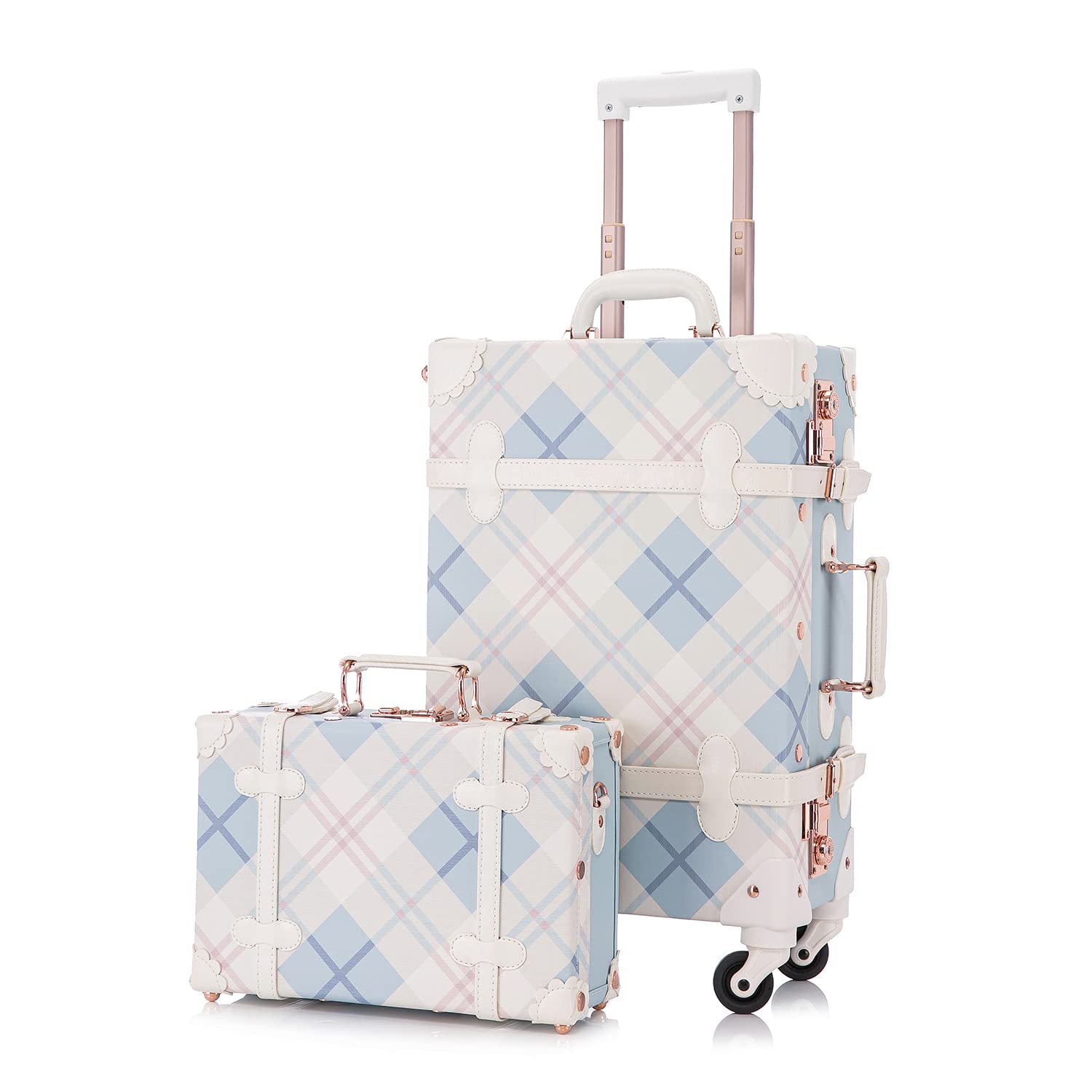 Unitravel2 Piece Vintage Luggage Set 20 Women Carry On Suitcase