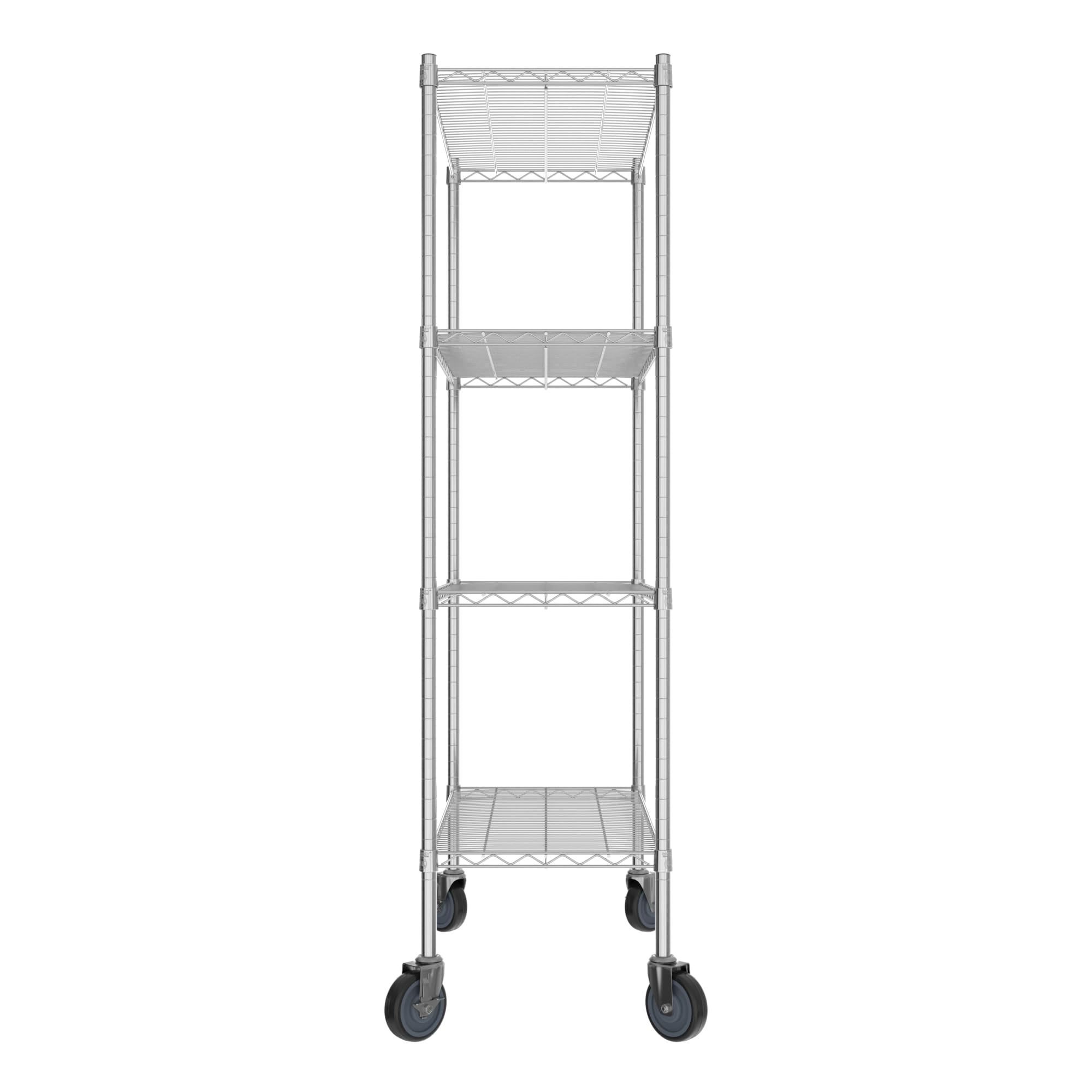 QUIET BOOK Commercial NSF Listed Chrome Mobile Wire Shelving Kit 18