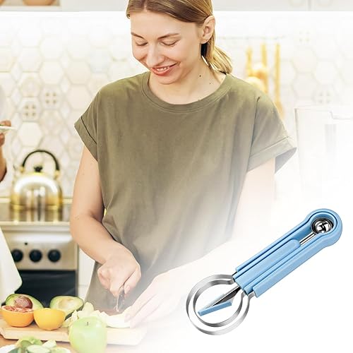 Miniatura 7 de yuntop Kit de cuchillos 4 en 1 para tallar frutas, juego profesional de cuchara de melón de acero inoxidable, cuchara Baller de melón de doble cara,