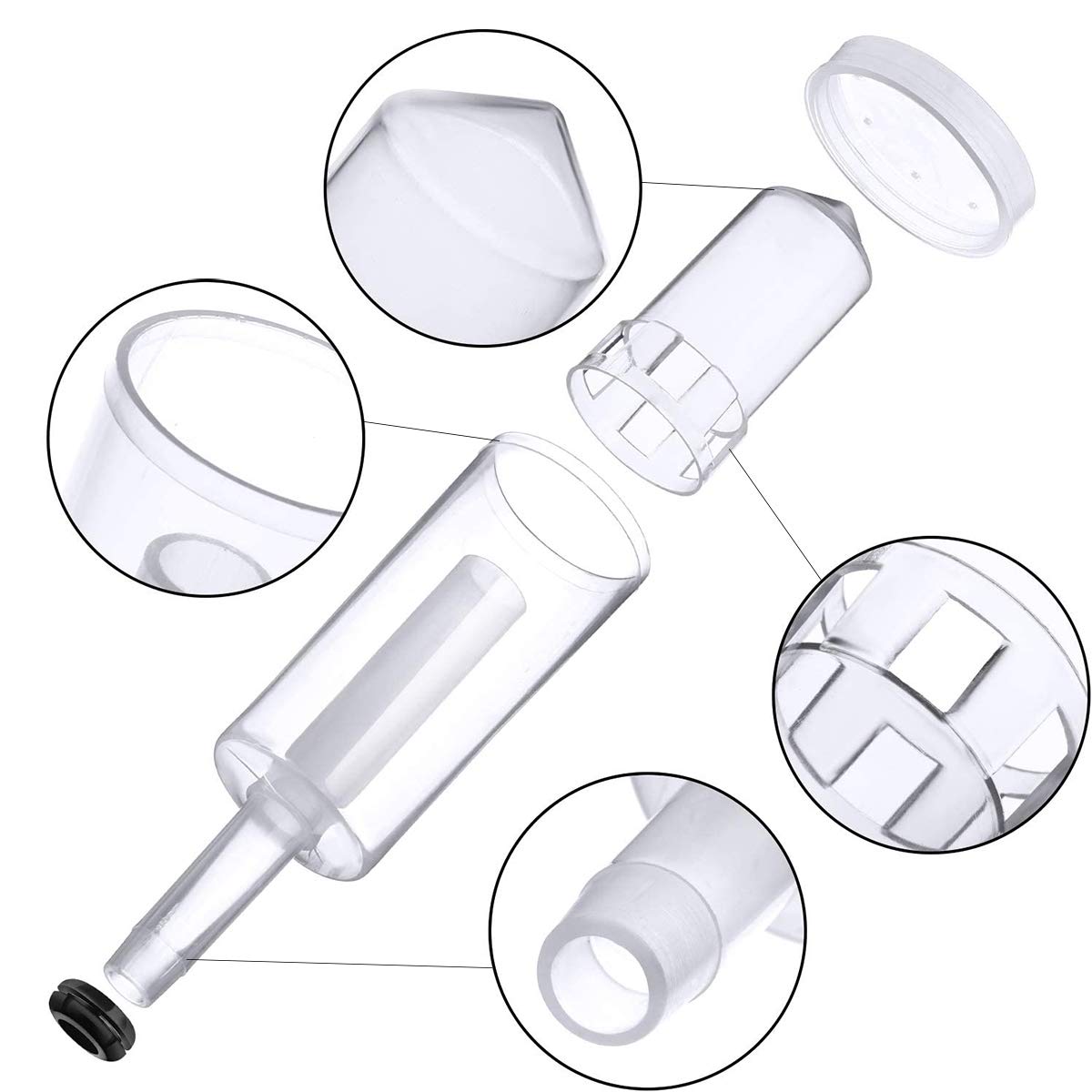 Fermentación Airlock,Guador 5 piezas Plástico Fermentación Airlock con 10 piezas Arandela Silicona Fermentación Airlock para Preservar Hogar Elaborar Cerveza Hacer Vino Fermentar