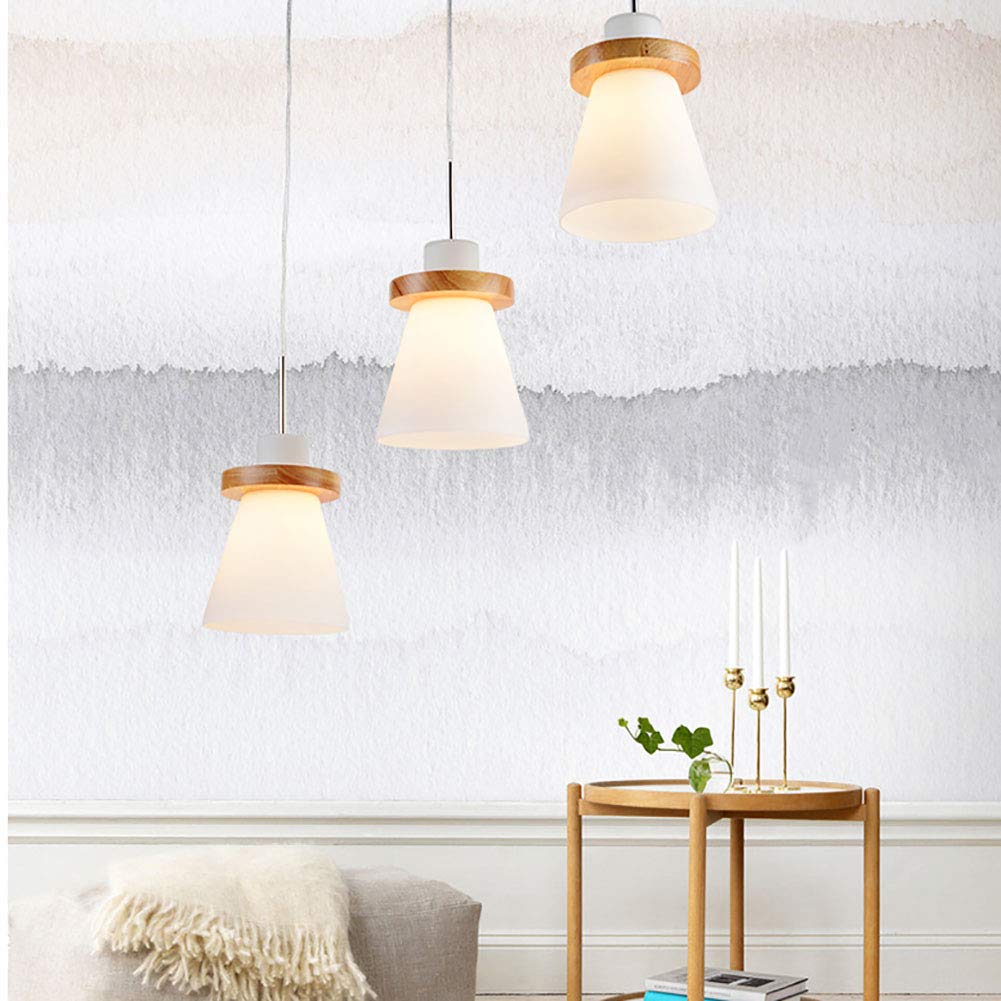 Muebles Decorativos para Comedor, Dormitorio y Sala de Estar, con Personalidad Creativa, lámparas de Madera rústicas, candelabro de Nogal Blanco lechoso marrón, lámparas y faroles de Madera