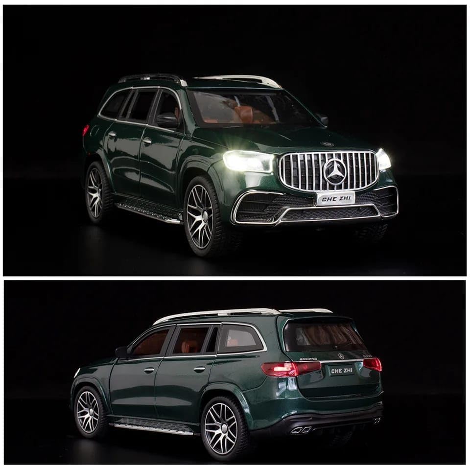 Image of Exclusive Alloy Metal Pull Back Die-Cast Car Diecast Metal Pullback Toy Car with Openable 6 Doors,Light Music Boys Gifts Toys (1:24 Mercedees GLS63-Multicolor)