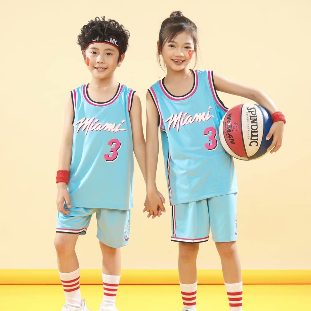 DaceStar 2 Pièces Maillot Basket Enfant, Ensemble Basket Enfant, Maillots Basketball Sans Manches Enfants et Shorts Garçon Fille,Tenue de Basketball Respirant, 4-14 Ans