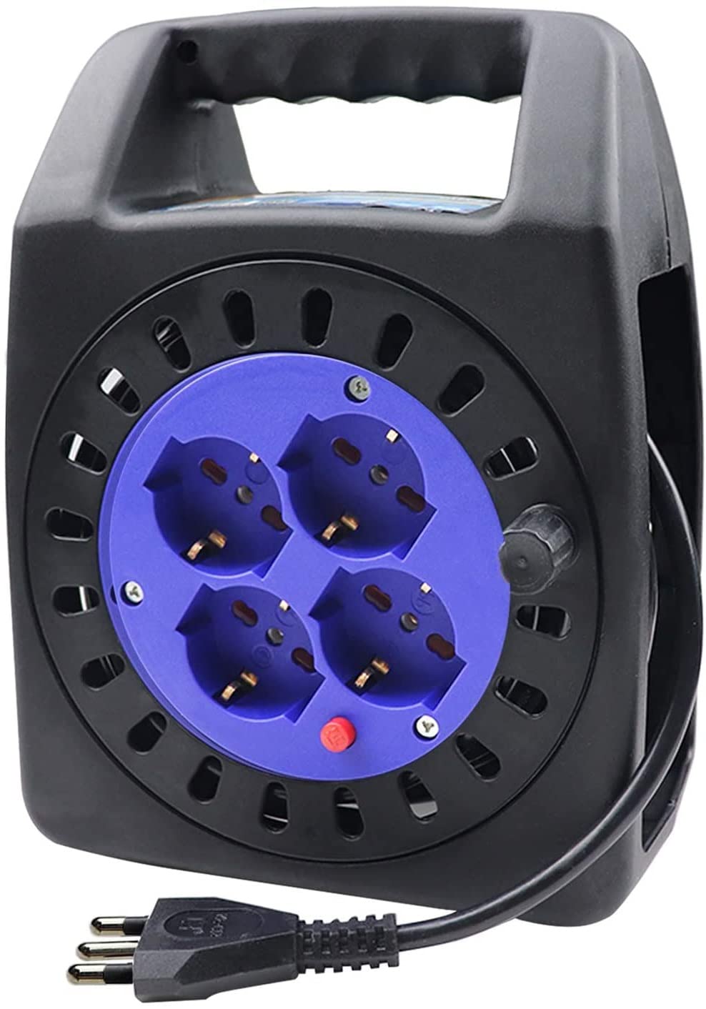 Avvolgicavo Elettrico, Prolunga Elettrica Con Avvolgicavo, 4 Prese Polivalenti, Schuko + 2P+T 10A/16A, Spina 16A Italiana (15M) - 4
