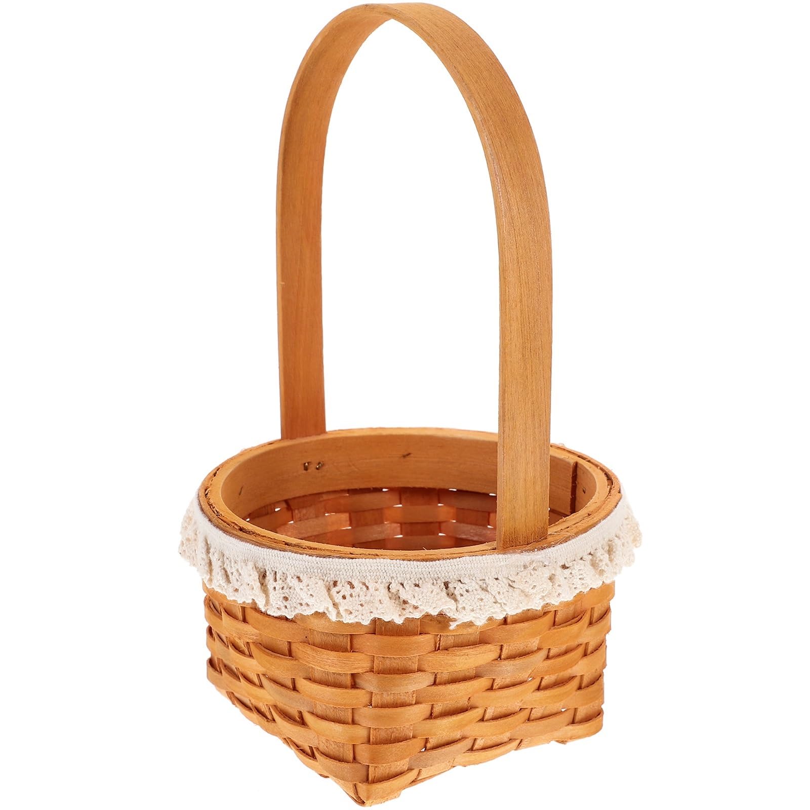 Mini cesta de flores de madera, ideal como bandeja para fruta y decoración en bodas