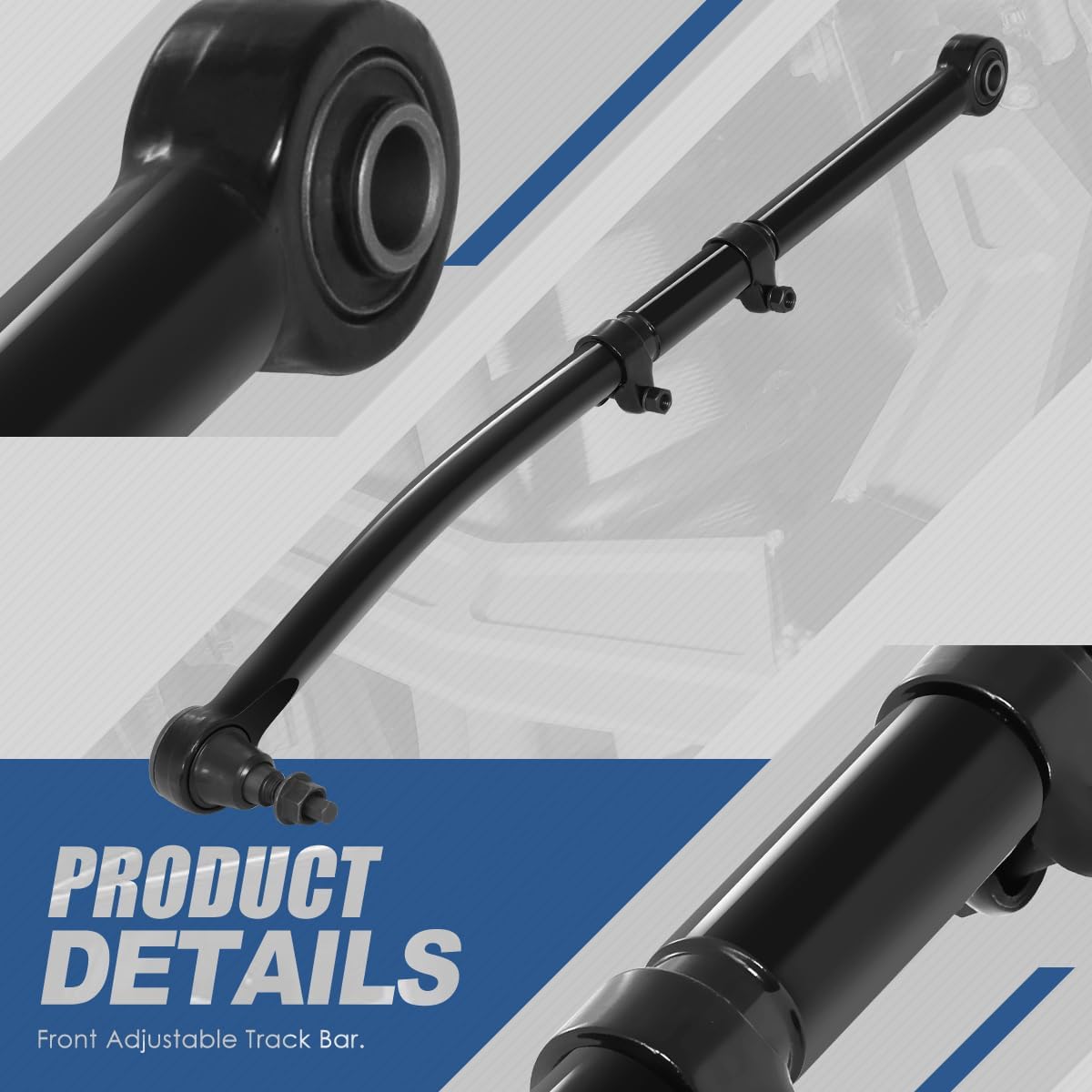 Auto Dynasty [1.5-8" Lift Range] Front Upper Adjustable Track Bar Suspension Kit Compatible with Ford F-250 F-350 Super Duty 4WD 2017-2023, Steel, Black Powder Coated