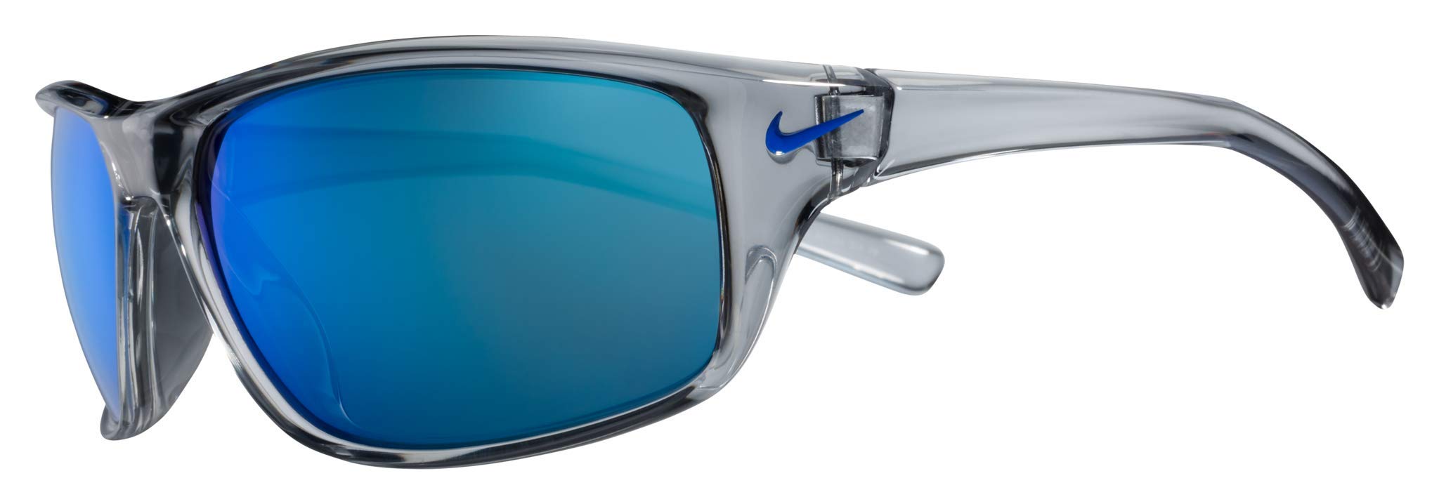 Nike EV1134-014 Adrenaline Sunglasses Wolf Grey Frame Color, Grey with Blue Mirror Lens Tint