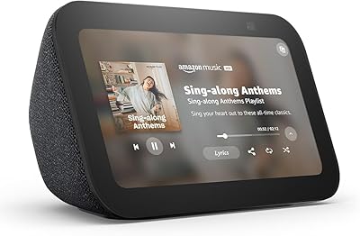 Amazon Echo Show 5 (newest model), Smart display with 2x the bass and clearer sound, Charcoal