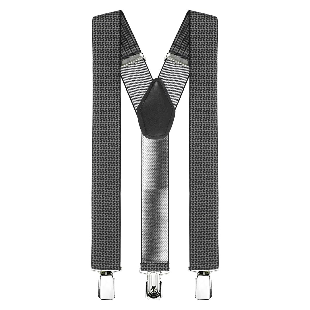 peluche Seamless Black Coloured 3.5cm Strap Width Elastic Suspenders for Men-picture-19
