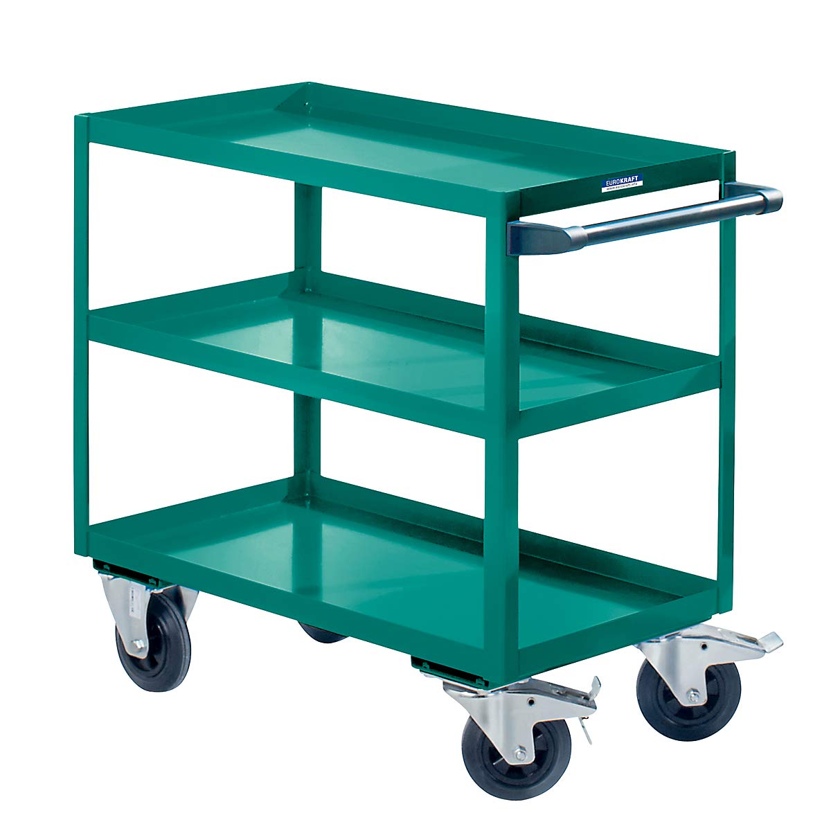 eurokraft | Montagehilfswagen | 3 Etagen | Tragfähigkeit 350 kg | Gesamthöhe 915 mm | lichtBlau