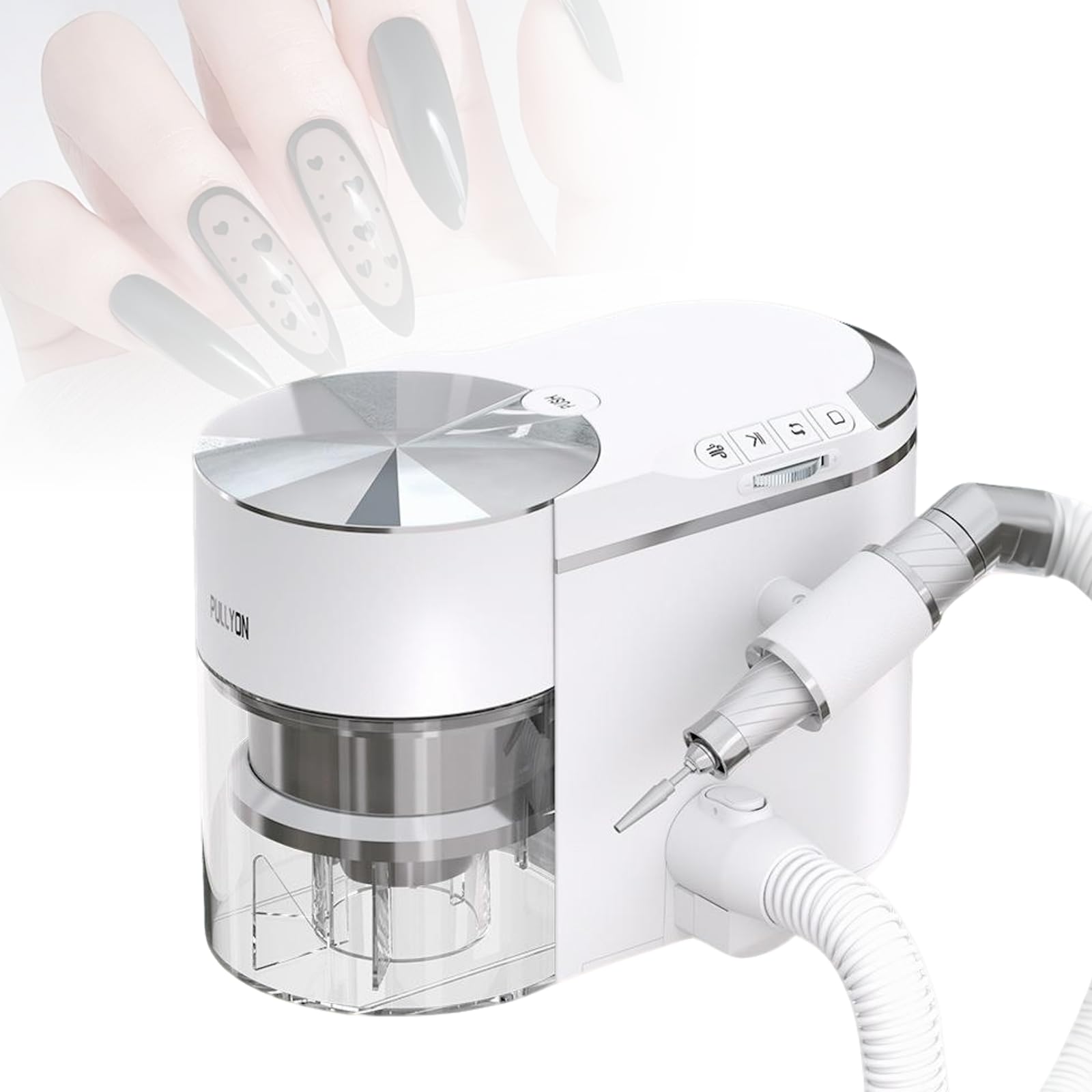 ZHENYUWANG 2-in-1 Electric Nail File Set - 30,000 RPM Brushless Motor, Low Noise, Suitable for Nail Salons