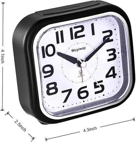 Miniatura 5 de Reloj despertador fuerte, números grandes legibles para personas mayores, despertador analógico de 4.3 pulgadas para dormitorios y hogar, funciona