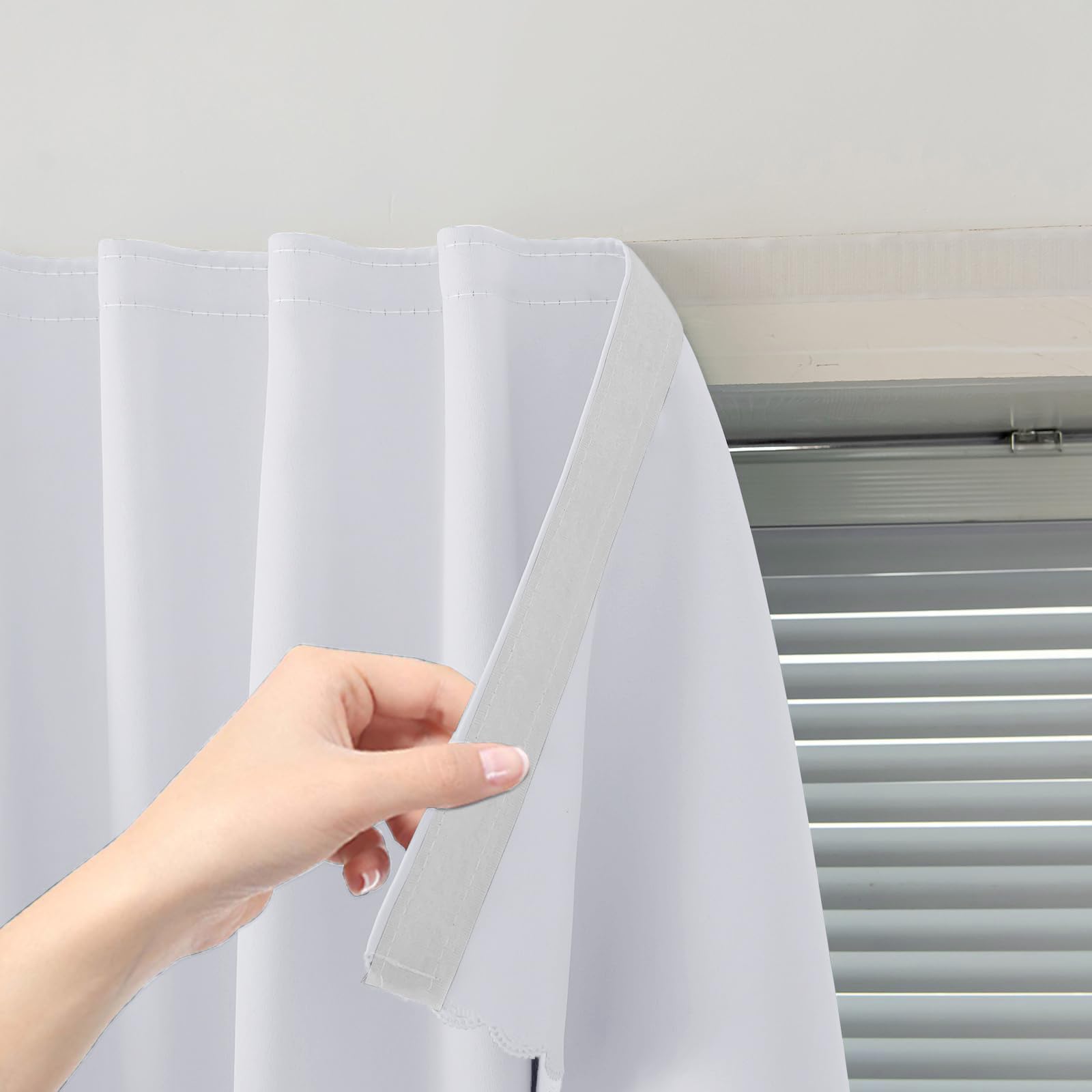 Sovtfides self Adhesive Curtains Portable Blackout Curtain Simple and Easy to Install Bedroom Window Thermal Lnsulated Kitchen Room Darkening Black