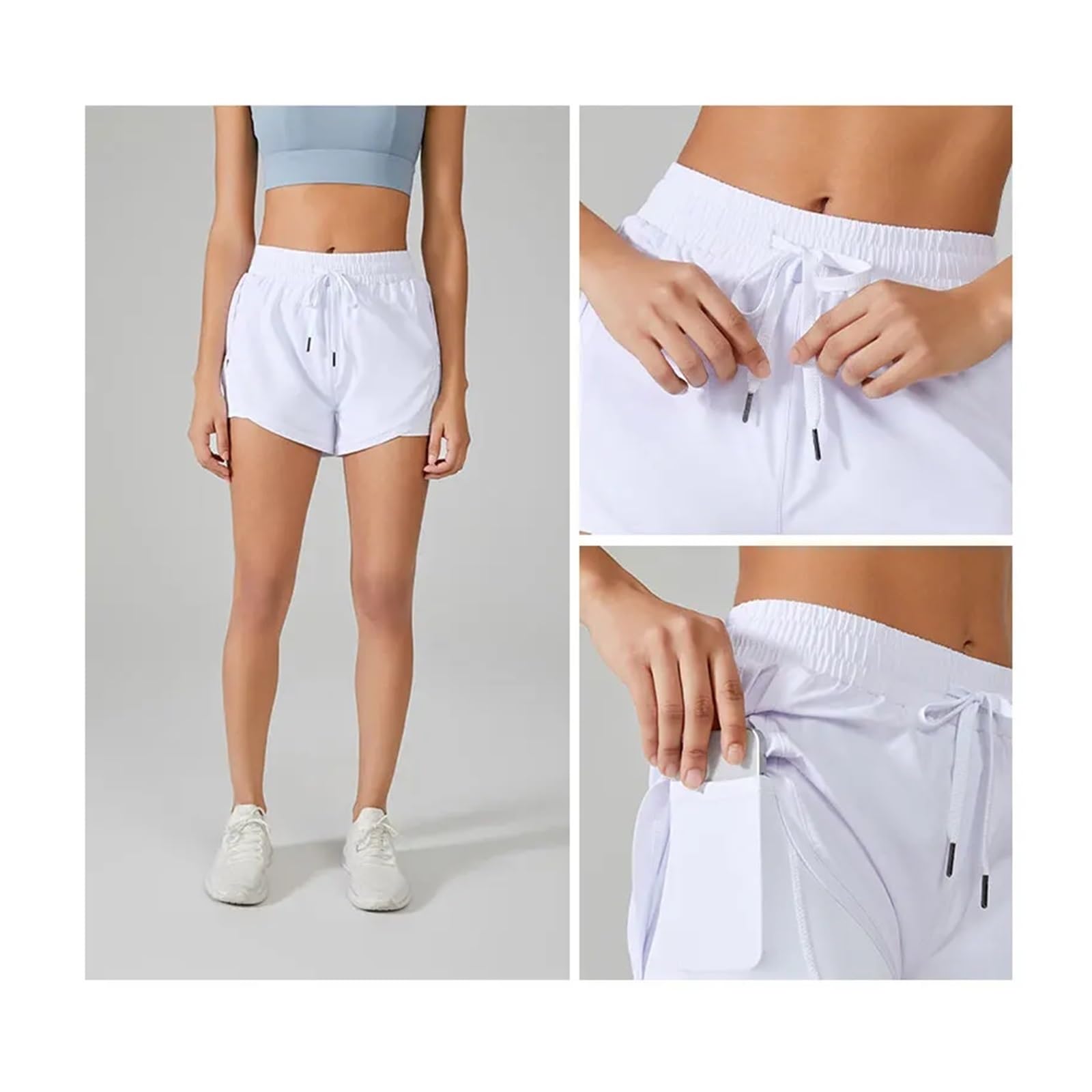 Yoga Pantaloncini Pantaloncini da Corsa da Donna, Abbigliamento da Yoga, Fitness, Allenamento Estivo, Leggings da Jogging da Donna, Pantaloncini Sportivi da Palestra(Black,M)