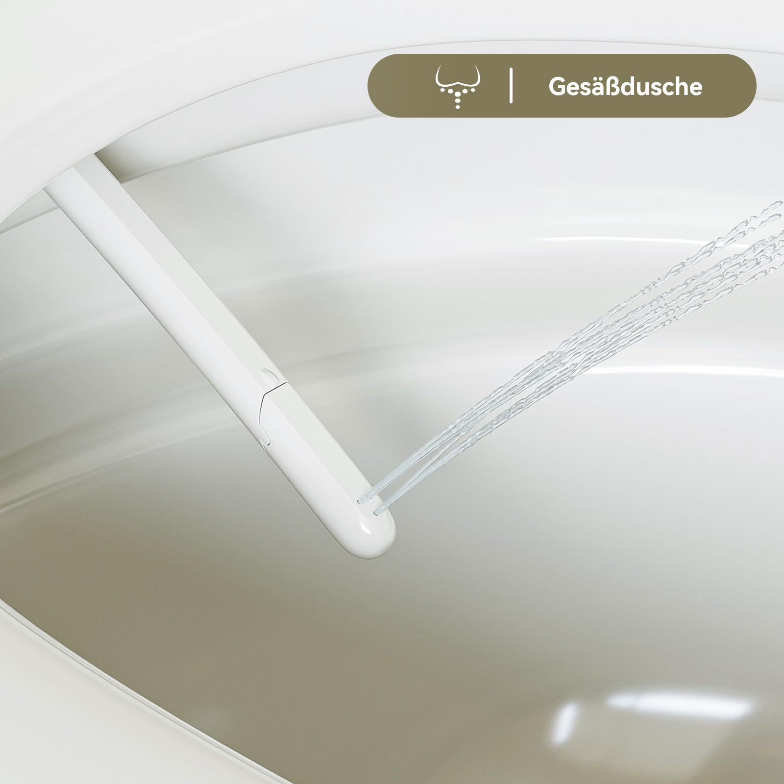 Abattant de WC avec fonction bidet, embout de bidet, sans raccordement électrique, couvercle de toilette avec système d'abaissement automatique, siège de toilette avec deux buses pour douche arrière