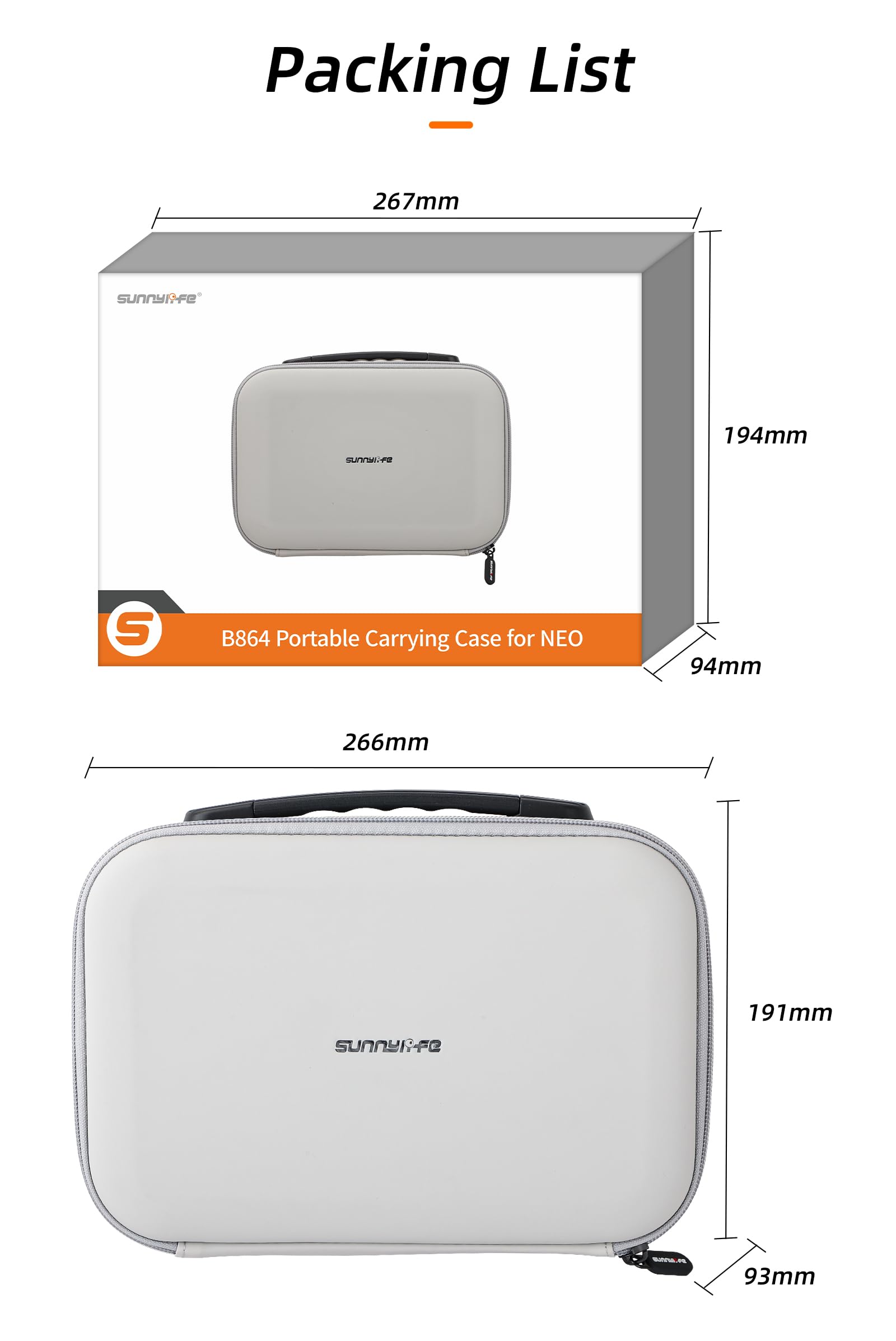 Borsa per DJI Neo Fly More Combo, borsa da viaggio compatta per DJI Neo Drone accessori e telecomando RC-N3