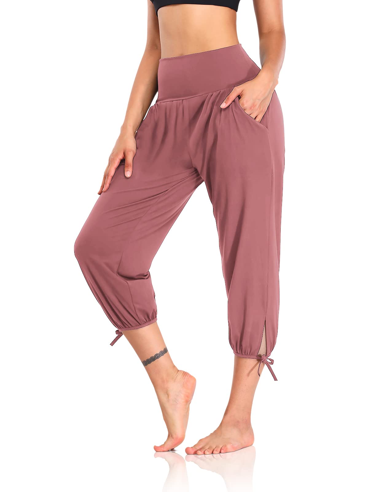 DIBAOLONG Womens Yoga Pants Capri Loose Workout Sweatpants Comfy Lounge Joggers with Pockets