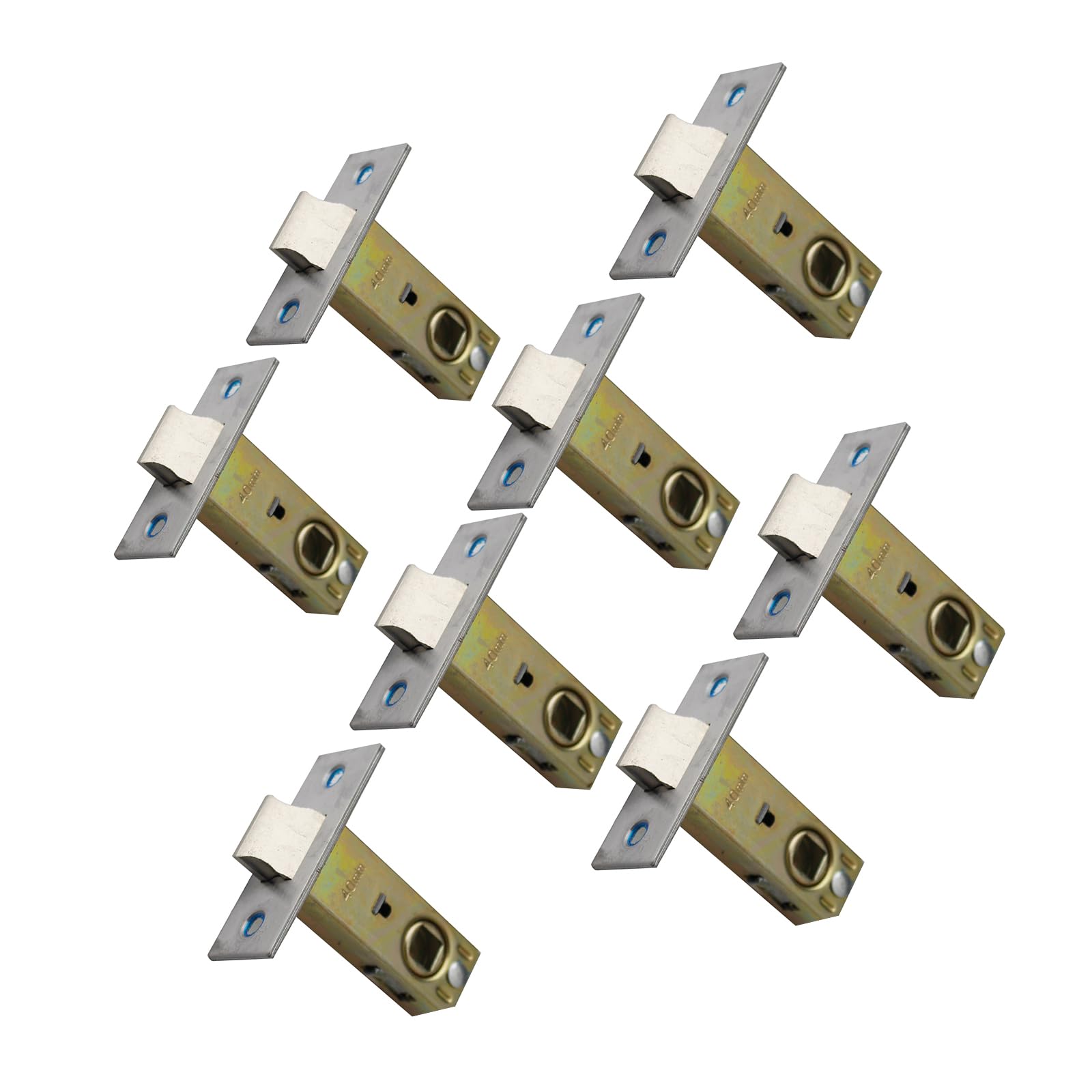MACHSWON Tubular Latch Flat 40mm Internal Door Lock Mortice Latch Polished Door Latches & Bolts for Sprung Lever Door Handles 8Pcs