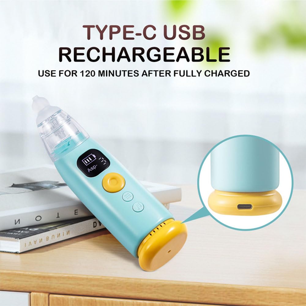 Aspirador Nasal para Bebés, Alta Potencia de Succión Aspirador Nasal Eléctrico para Bebés con 3 Potencias de Succión, Música y luz Función para Bebés y Niños Pequeños — view 7