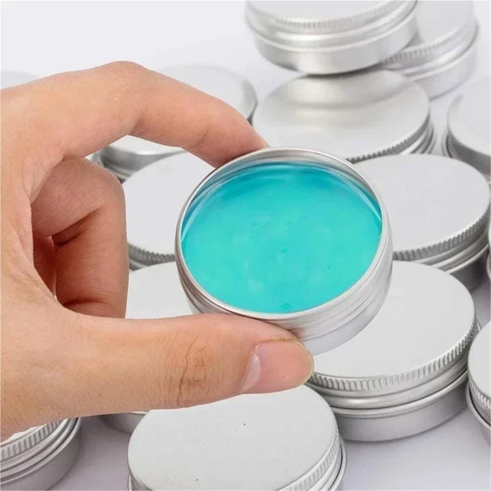 Kleine Dosen mit Deckel, Aluminium-Blechgläser, 50 Stück, Leere Silberne for Lipgloss, Balsam, Kosmetik, Tee, Kerzen, Gewürze, Reisebehälter, 5 g(10g)