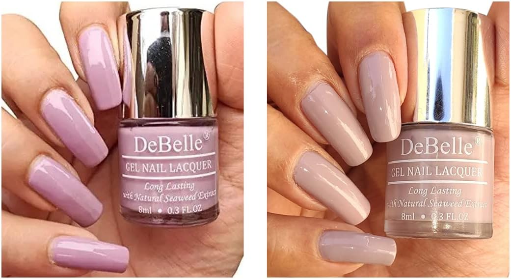 DeBelle Gel Nail Polish Pack Of 2 Gift Set| Long Lasting| Seaweed Enriched| Toxic & Cruelty Free |Glossy Finish|16Ml (Mary Magnolia, Vintage Frost), 8 ML