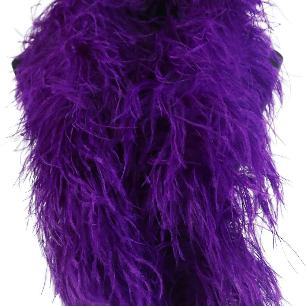 6 Ply Fluffy Ostrich Feather Boa Fringe for Party Dance Stage Shawl Scarf Clothing Sewing Decoration Craft Plumes