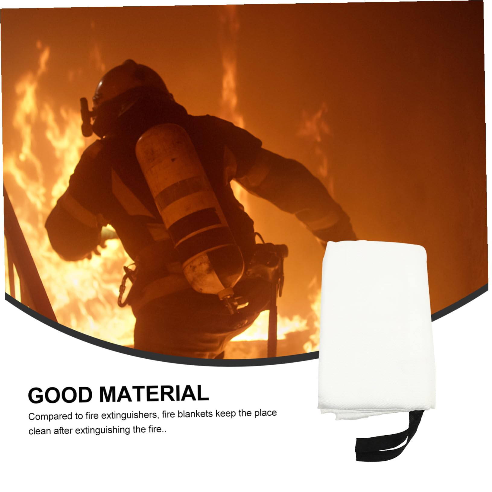 Cabilock Manta contra Incendios de Fibra de Correa Reforzada para Camping y Coche, Práctica Manta Ignífuga de Protección Térmica y Emergencia
