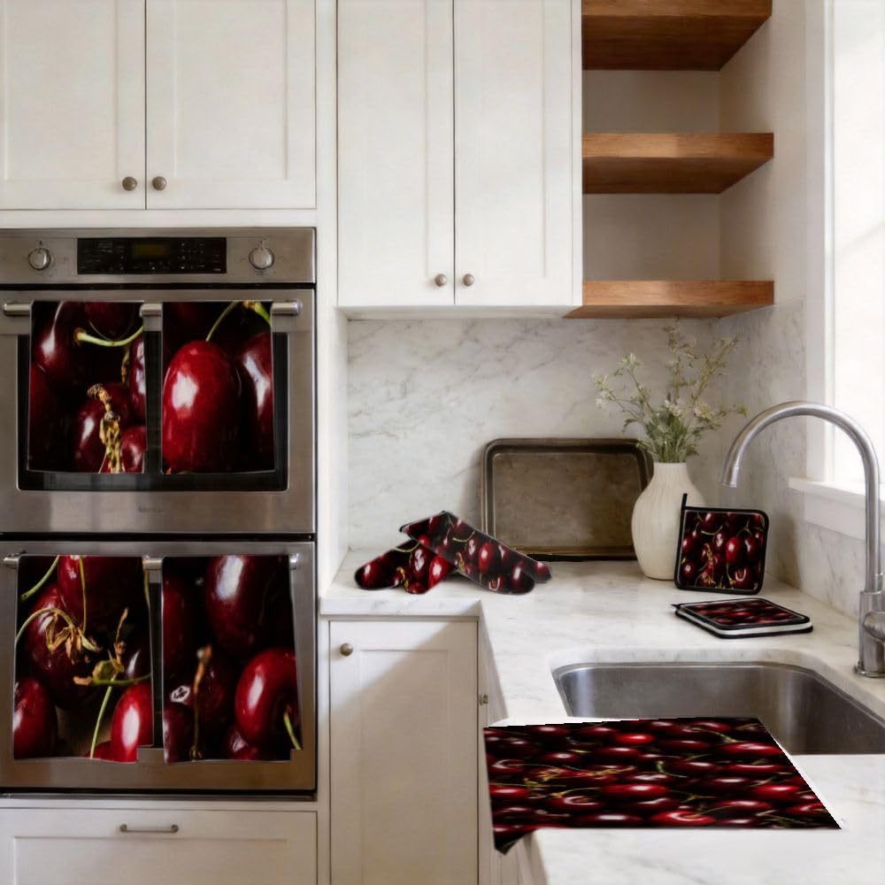 Set di 9 accessori e decorazioni da cucina con ciliegie fresche