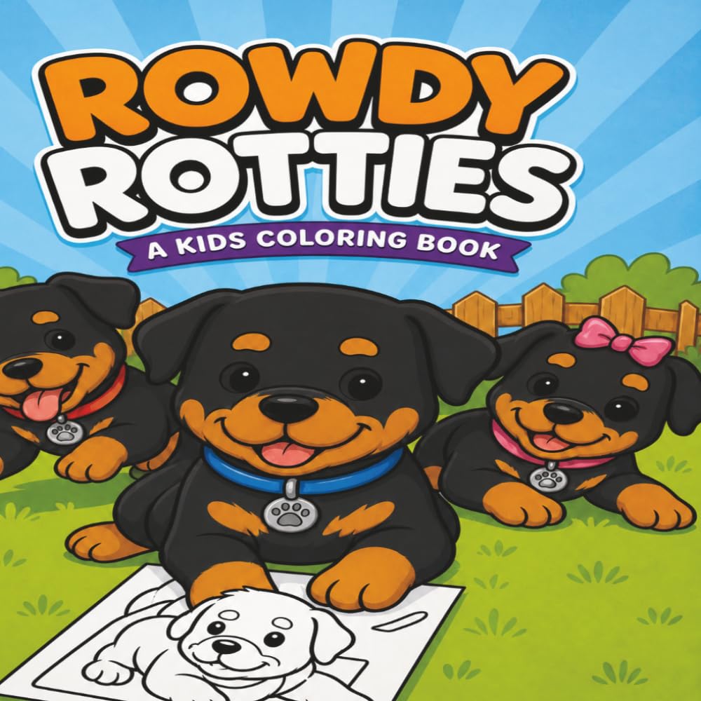 Rowdy Rotties: A Kids Coloring Book